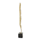 33" Gold Aluminum Bird Feather Sculpture with Black Marble Base
